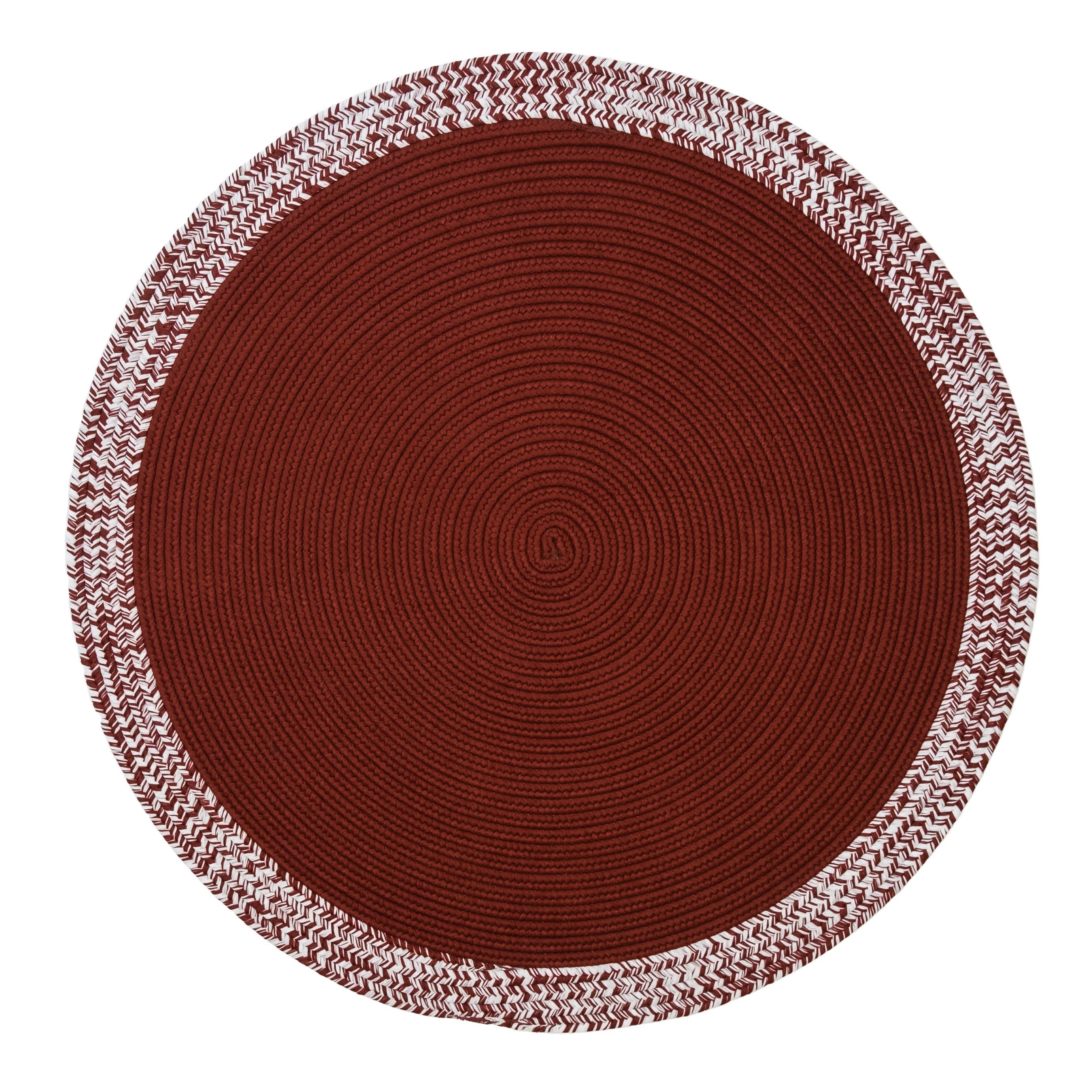 Bordered Under-Tree Christmas Reversible Round Rug Red EE05