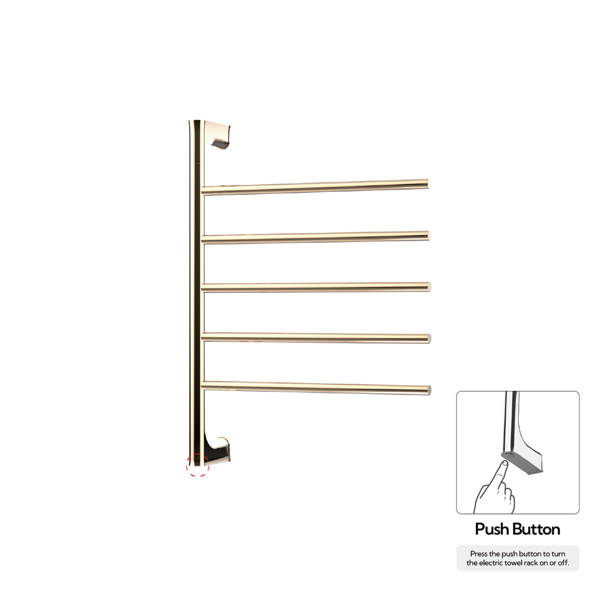 P&Bhusri G05-M-PBZ-N G05 Towel Warmer in PVD Polished Bronze