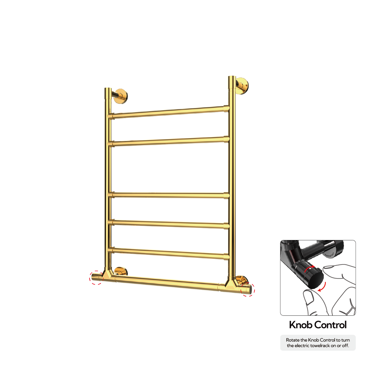 P&Bhusri G10-M-24K-XK G10 Towel Warmer in PVD 24K Gold