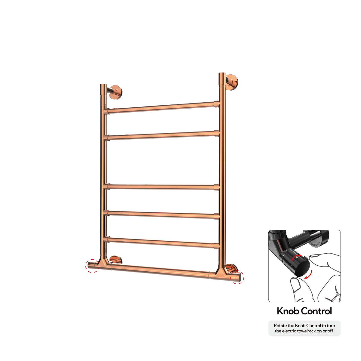 P&Bhusri G10-M-RGD-XK G10 Towel Warmer in PVD Polished Rose Gold
