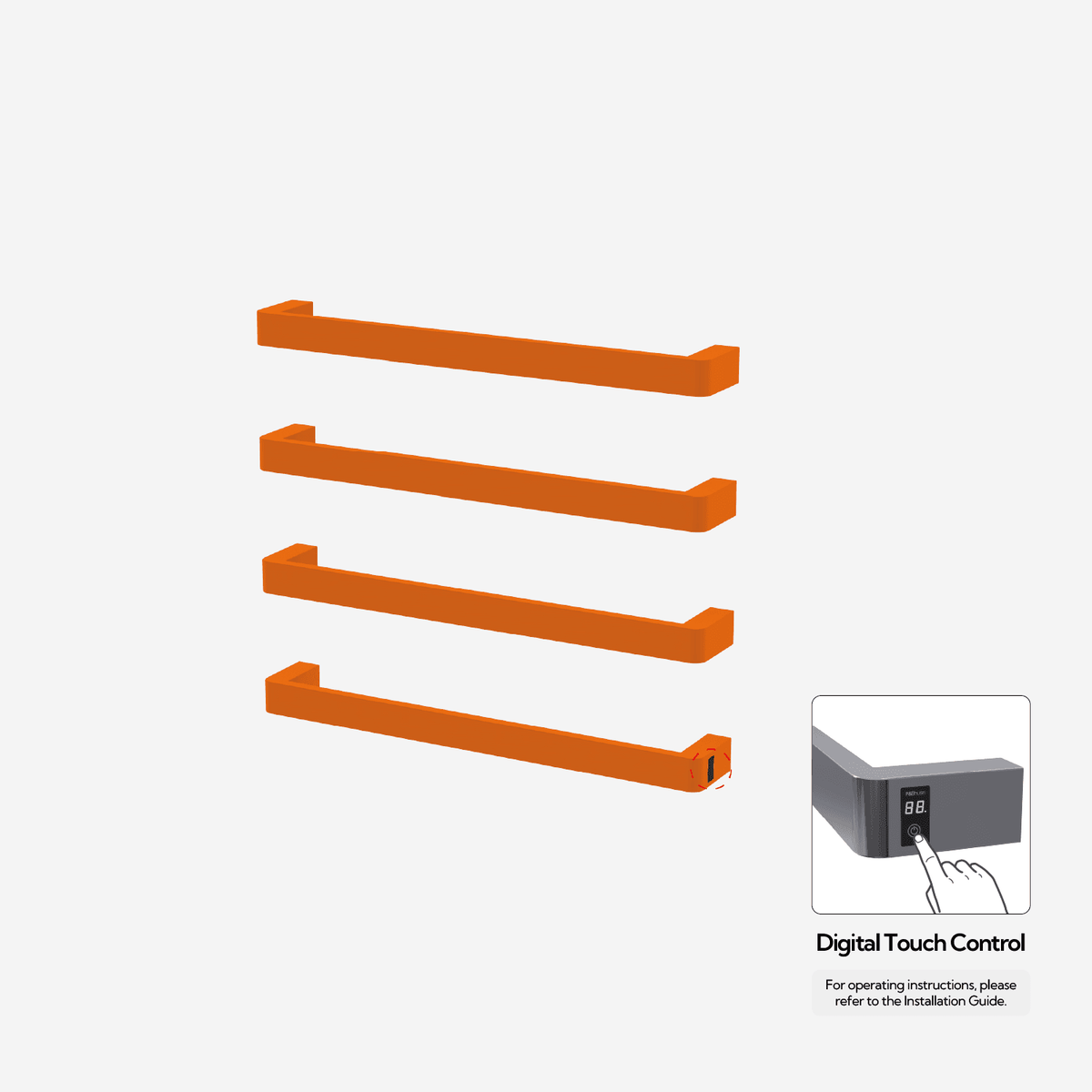 P&Bhusri G12-L-SOR-ME G12 Towel Warmer in Sienna Orange