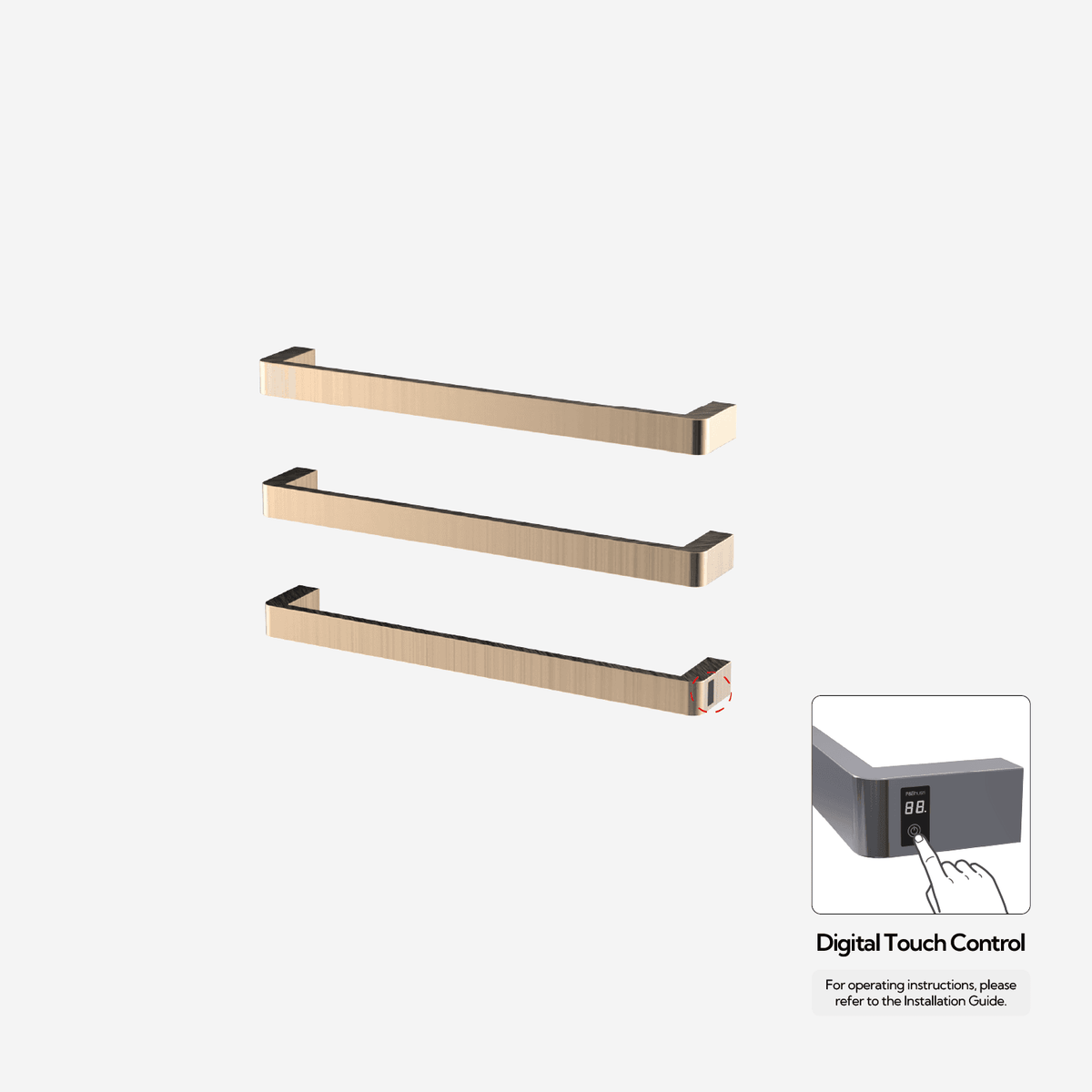 P&Bhusri G12-M-BBZ-ME G12 Towel Warmer in PVD Brushed Bronze