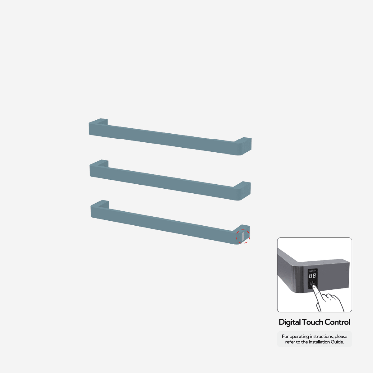 P&Bhusri G12-M-FBL-ME G12 Towel Warmer in Frost Blue