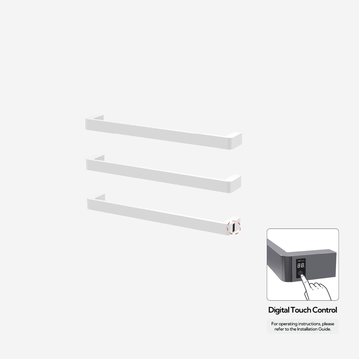 P&Bhusri G12-M-MWH-ME G12 Towel Warmer in Mist White