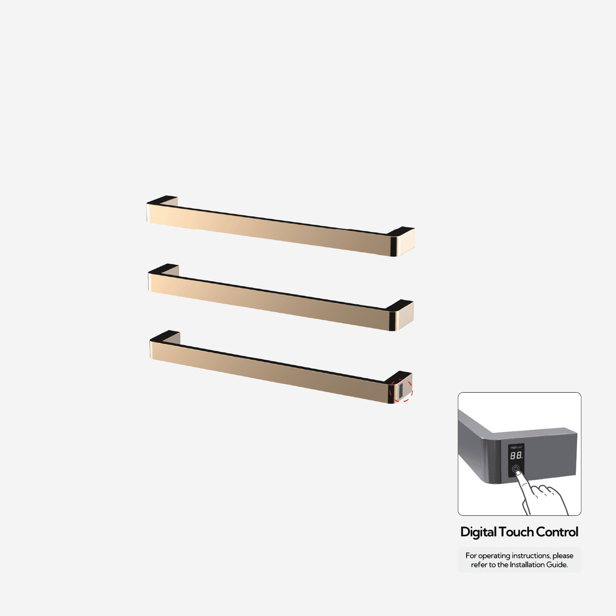 P&Bhusri G12-M-PBZ-ME G12 Towel Warmer in PVD Polished Bronze