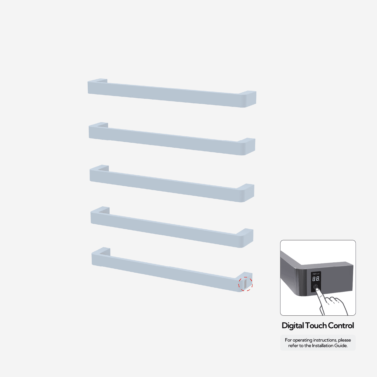 P&Bhusri G12-XL-SBL-ME G12 Towel Warmer in Sky Blue