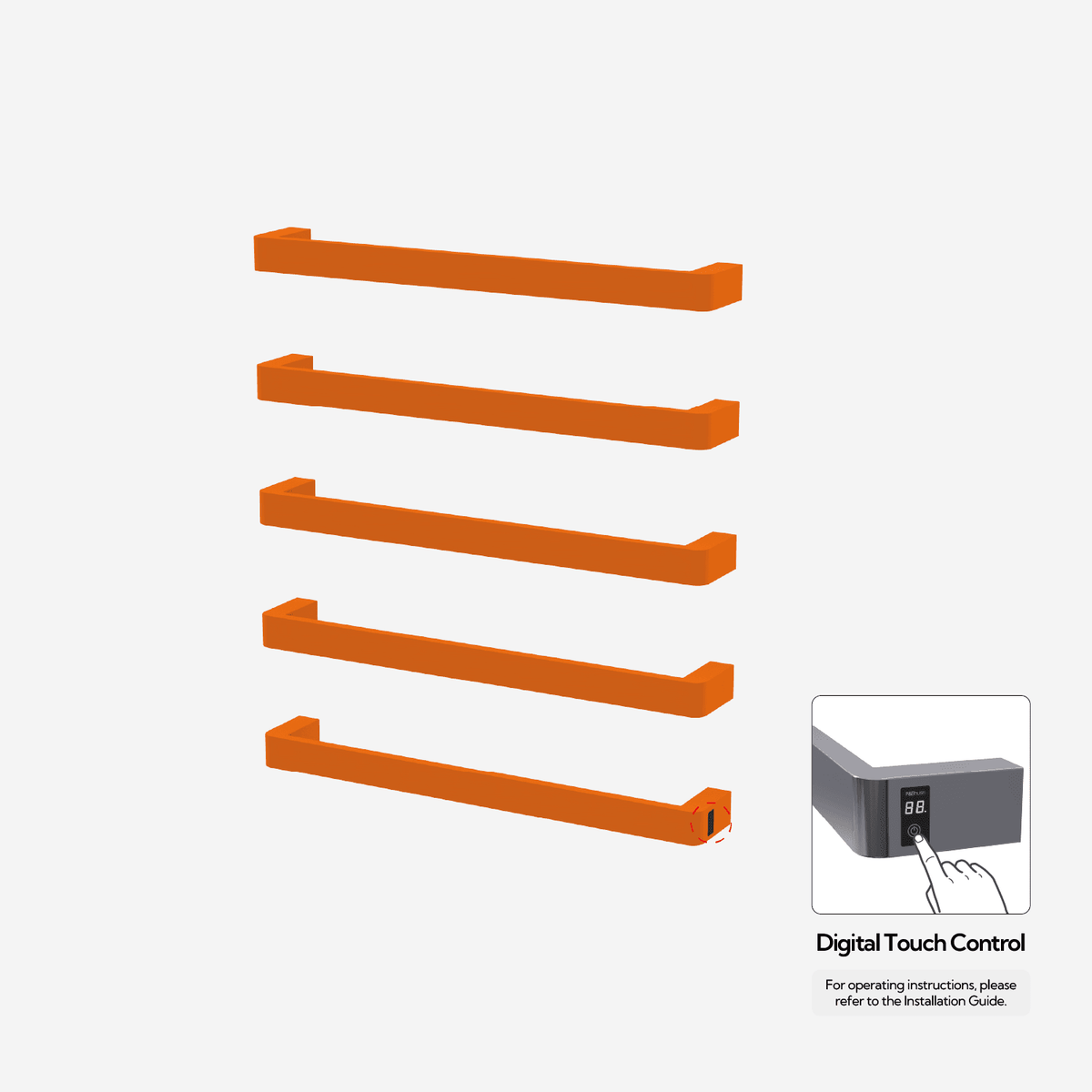 P&Bhusri G12-XL-SOR-ME G12 Towel Warmer in Sienna Orange