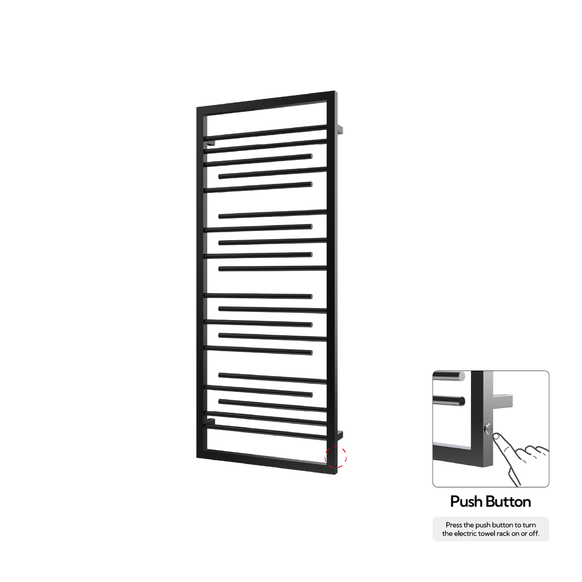 P&Bhusri G22-M-BLK-N G22 Towel Warmer in Matte Black