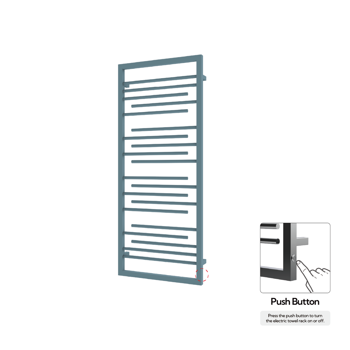 P&Bhusri G22-M-FBL-N G22 Towel Warmer in Frost Blue