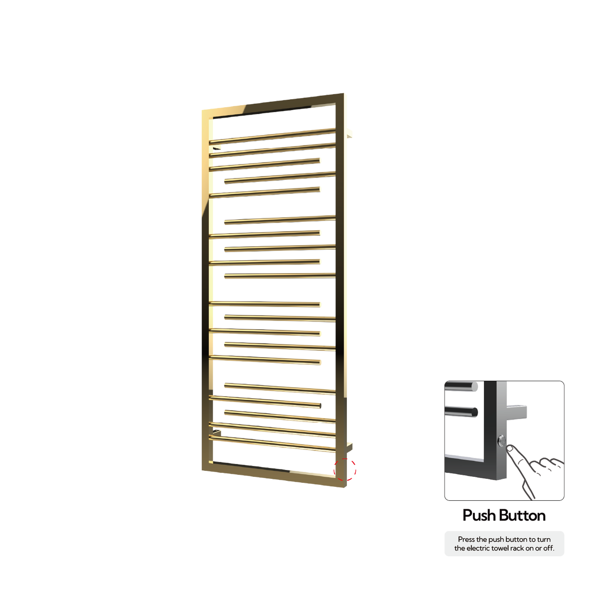 P&Bhusri G22-M-LGD-N G22 Towel Warmer in PVD Polished Luxury Gold