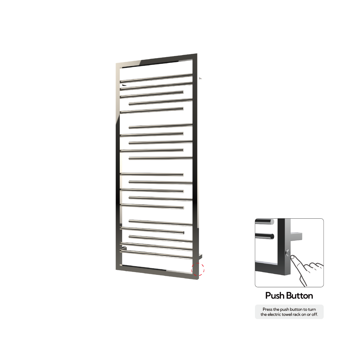P&Bhusri G22-M-PNI-N G22 Towel Warmer in PVD Polished Nickel