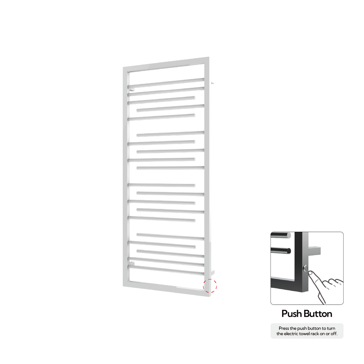 P&Bhusri G22-M-PWH-N G22 Towel Warmer in Porcelain White