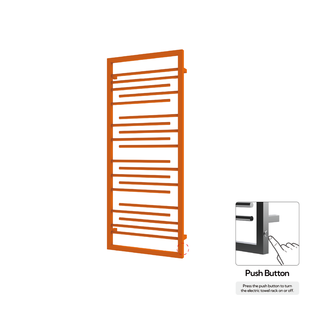 P&Bhusri G22-M-SOR-N G22 Towel Warmer in Sienna Orange