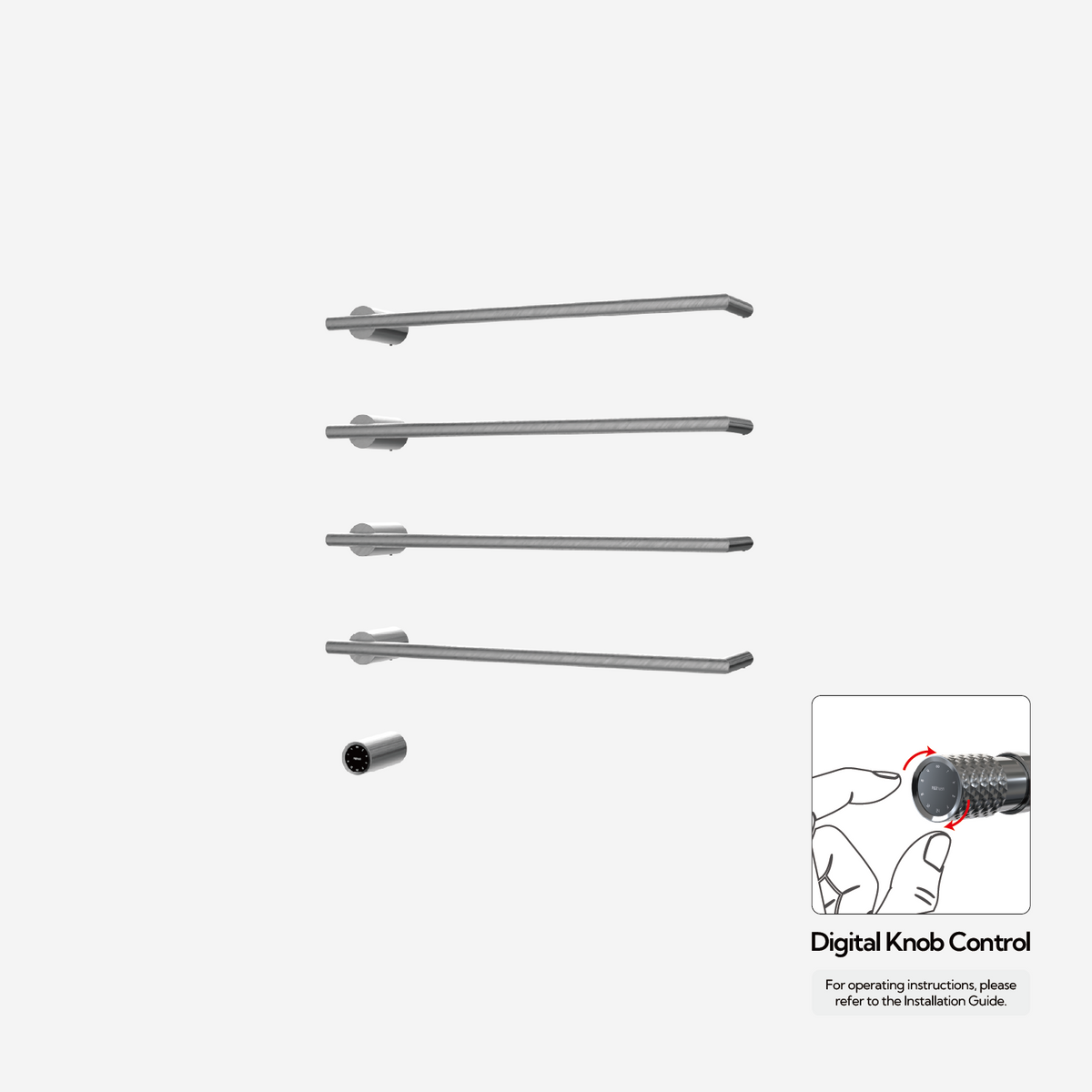P&Bhusri G26-L-GML-XY G26 Towel Warmer in PVD Gun Metal