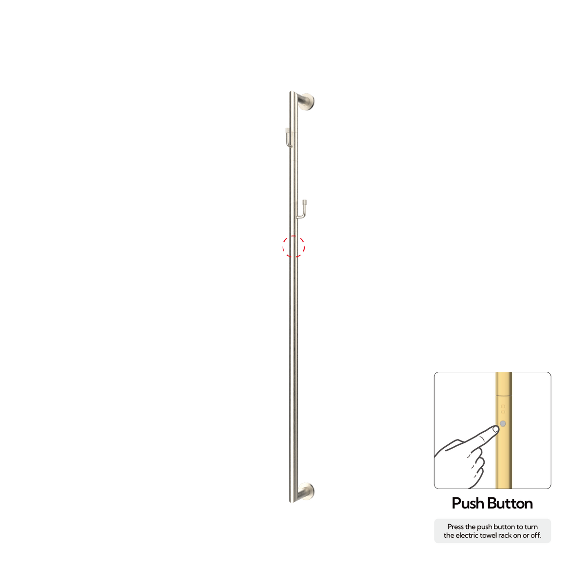P&Bhusri G28-M-BNI-N G28 Towel Warmer in PVD Brushed Nickel