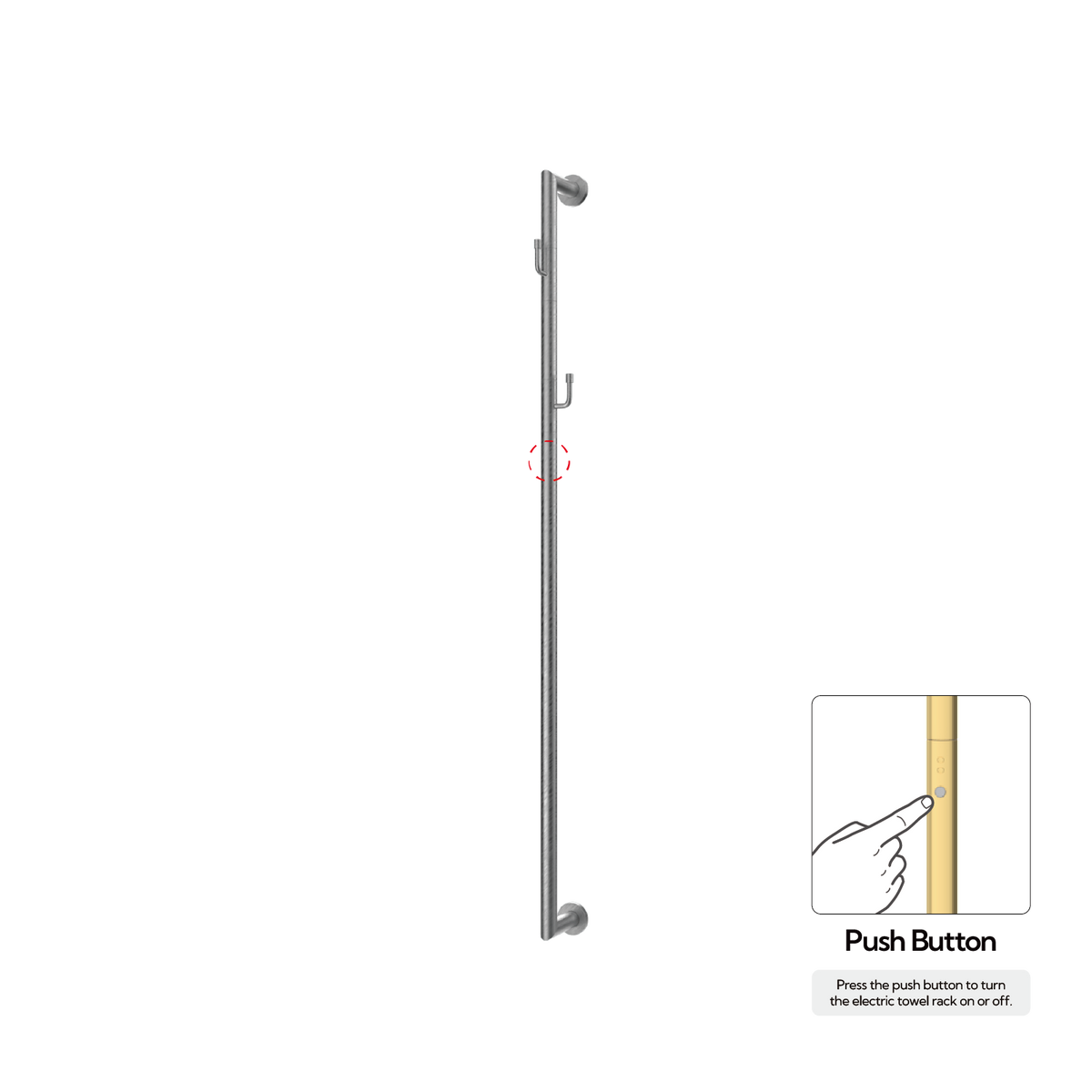 P&Bhusri G28-M-GML-N G28 Towel Warmer in PVD Gun Metal