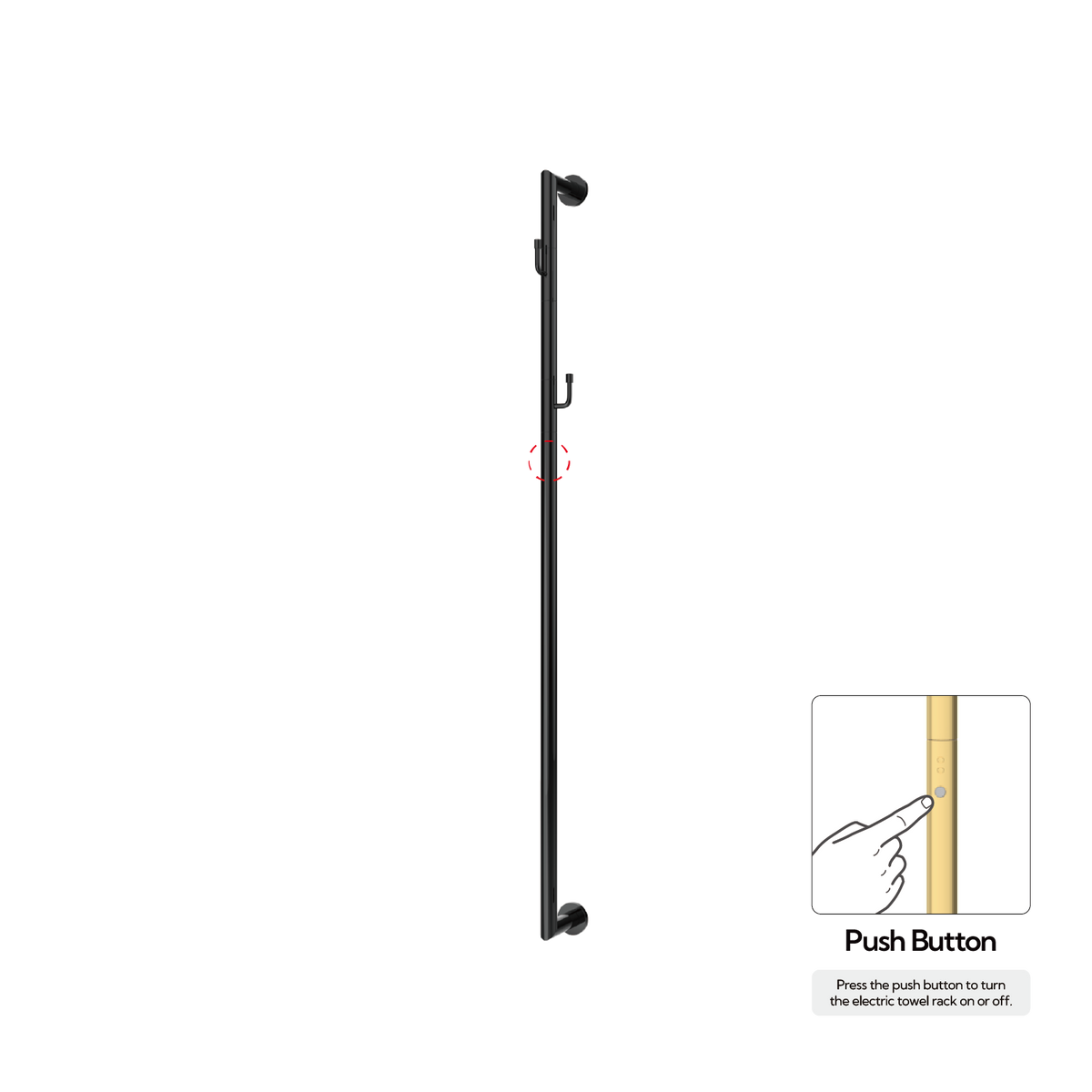 P&Bhusri G28-M-PBN-N G28 Towel Warmer in PVD Polished Black Nickel