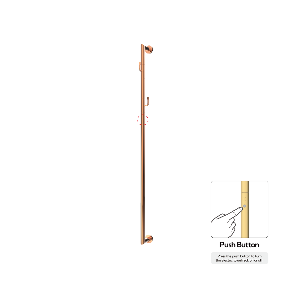 P&Bhusri G28-M-RGD-N G28 Towel Warmer in PVD Polished Rose Gold