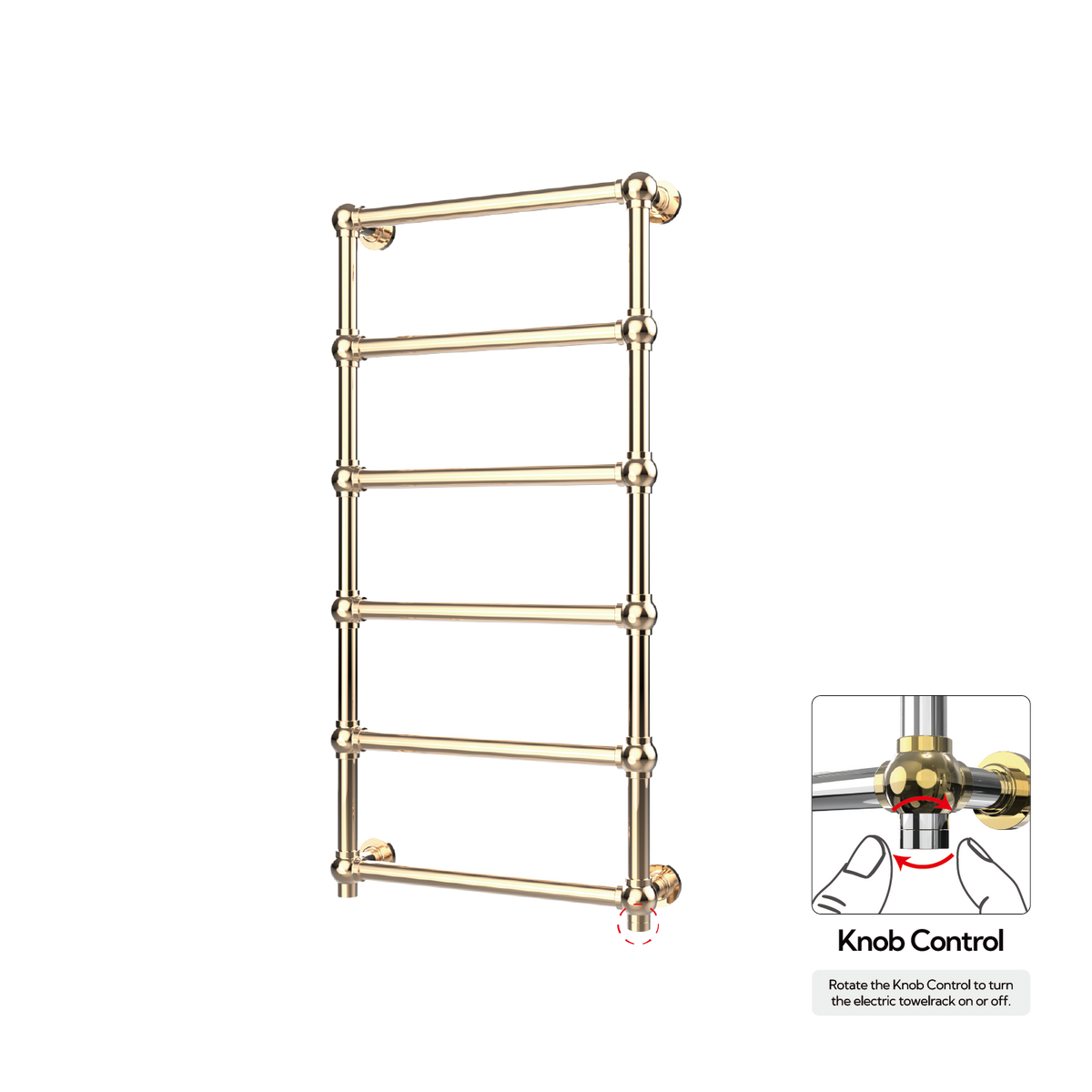 P&Bhusri K06-L-PBZ-XK K06 Towel Warmer in PVD Polished Bronze