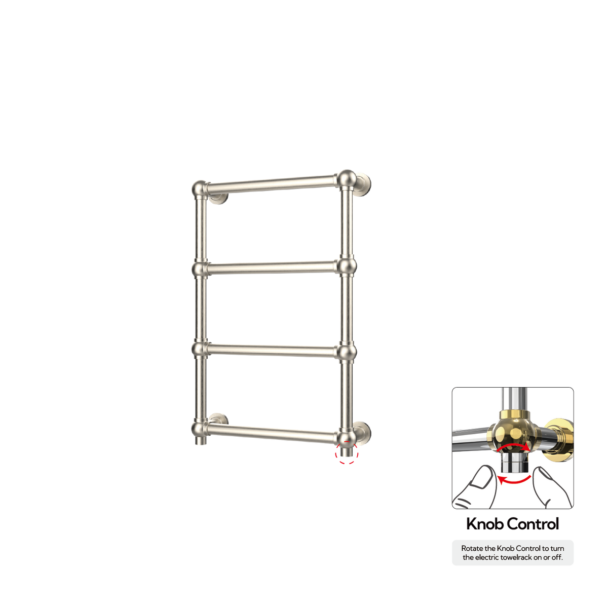 P&Bhusri K06-M-BNI-XK K06 Towel Warmer in PVD Brushed Nickel