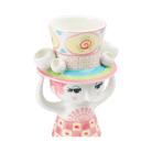 Bjørn Wiinblad 56567 Lady with Hat Vase in Pink/Yellow