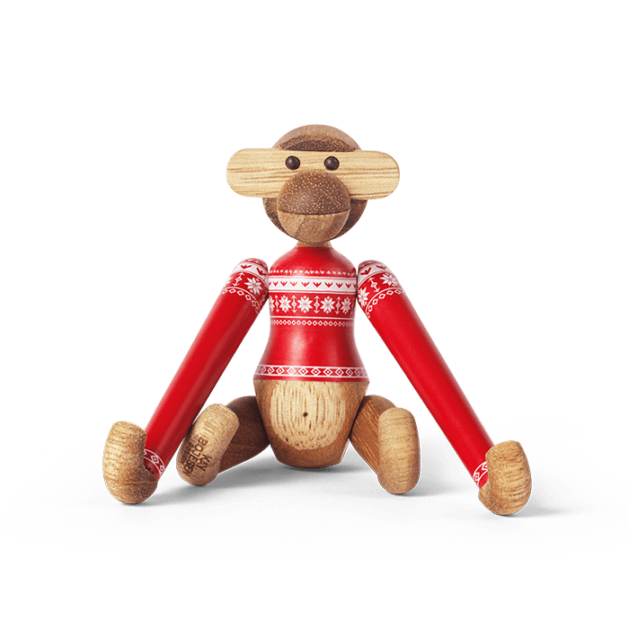 Kay Bojesen 39571 Christmas Jumper Monkey Wooden Figurine in Teak/Limba
