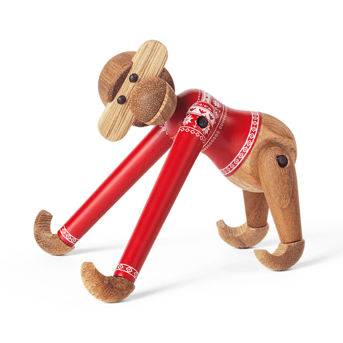 Kay Bojesen 39571 Christmas Jumper Monkey Wooden Figurine in Teak/Limba