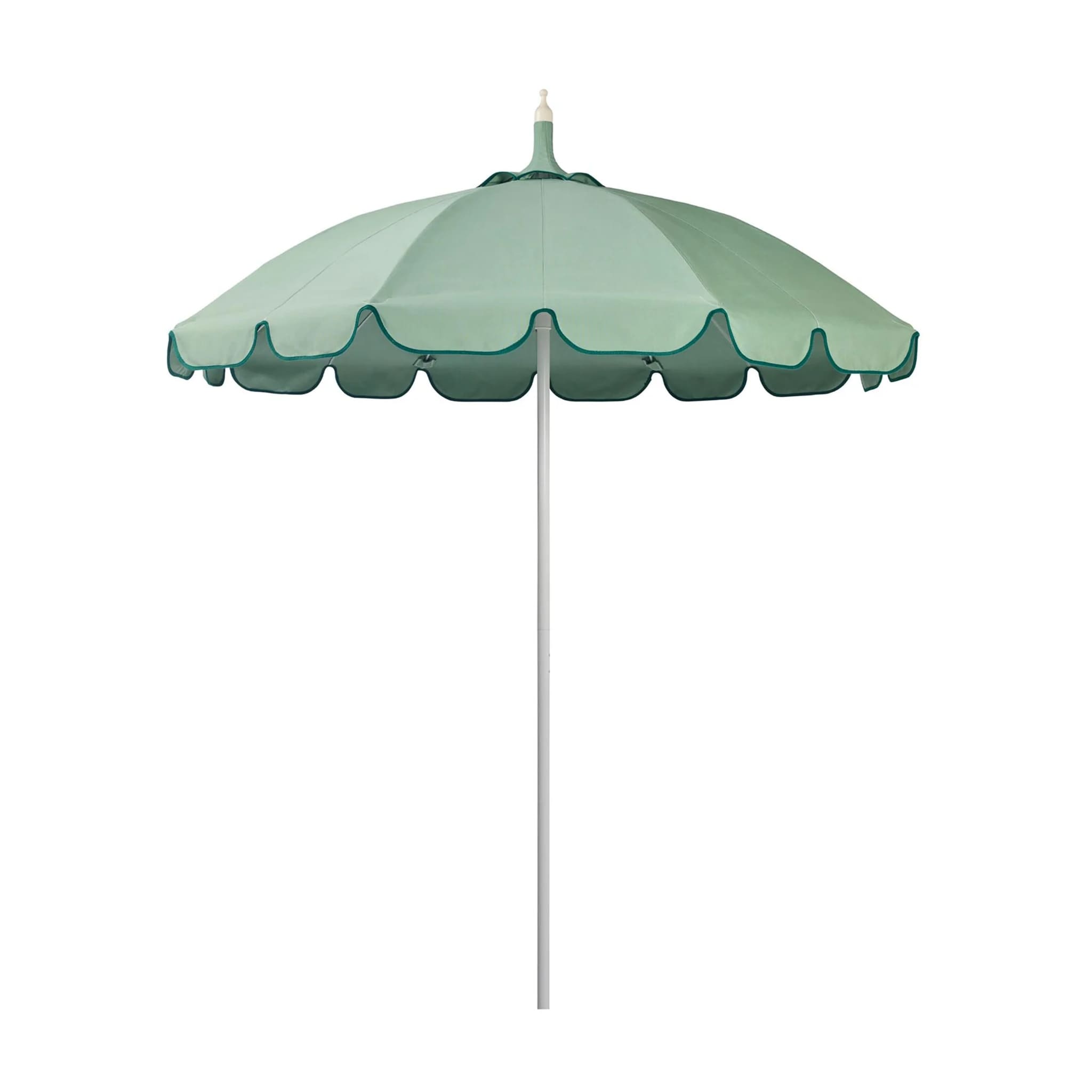 In Sage, the Pagoda Umbrella delivers crisp, architectural shade with UPF50+ protection and commercial-grade durability for refined outdoor spaces.