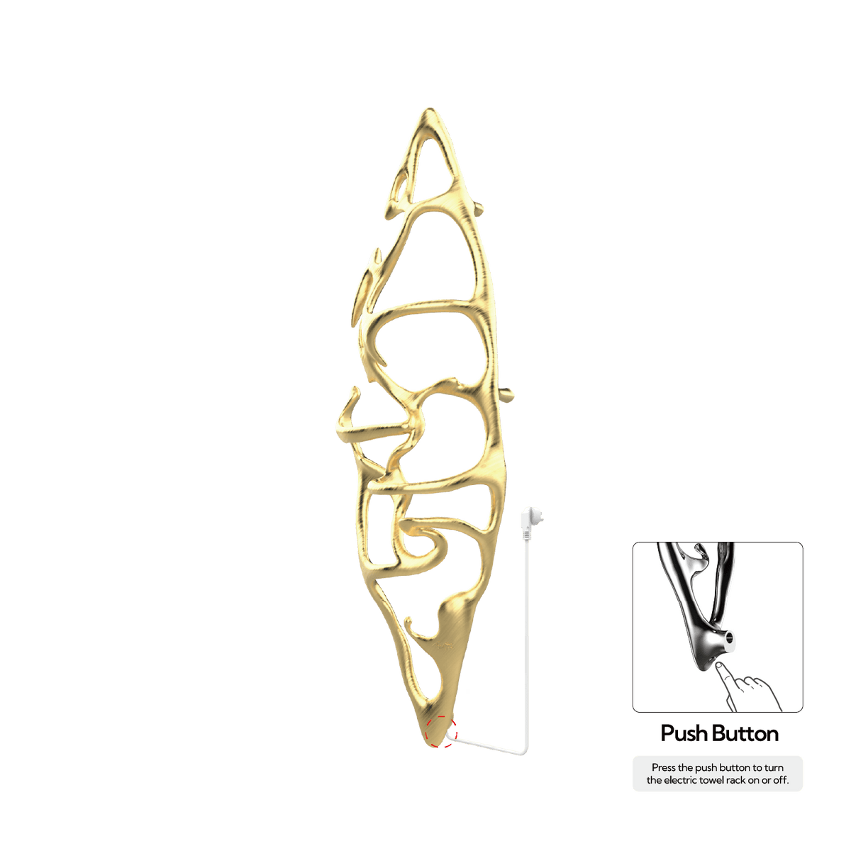 P&Bhusri S1-L-BBR-N-DO Boat of Sage Large Towel Warmer in PVD Brushed Brass