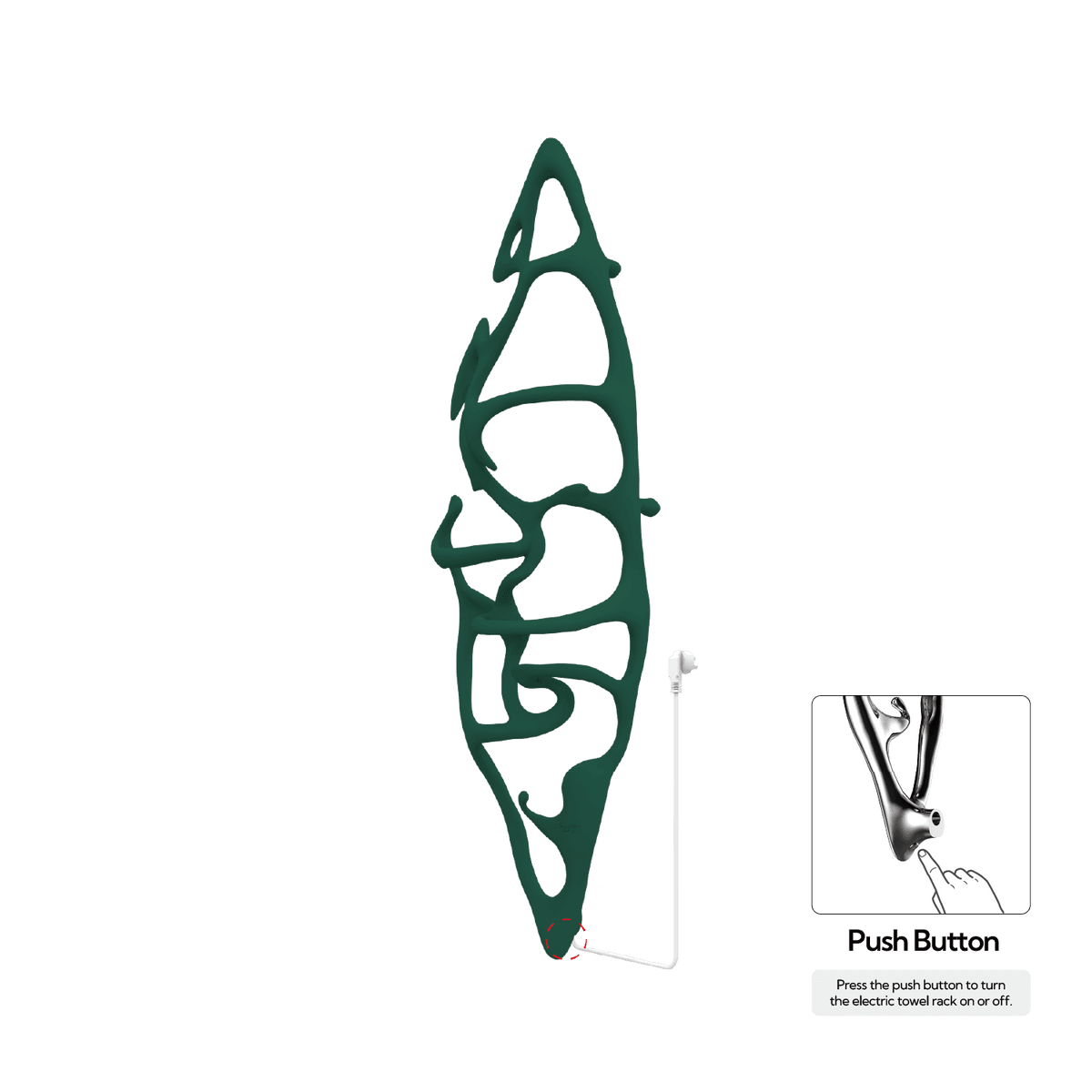 P&Bhusri S1-L-EGR-N-DO Boat of Sage Large Towel Warmer in Emerald Green