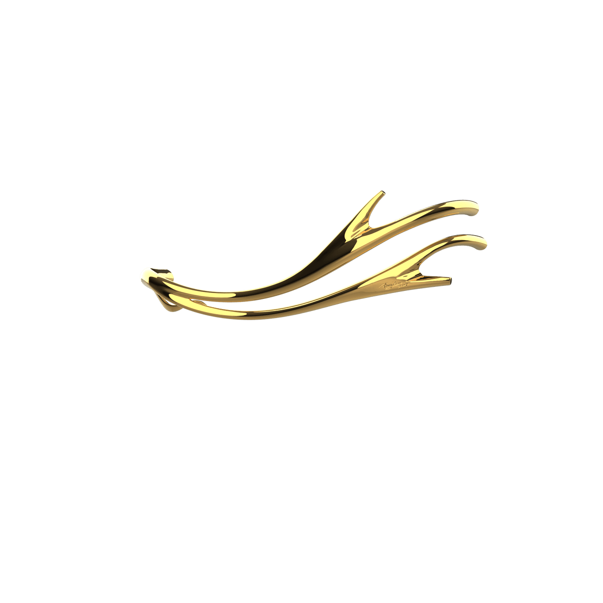 P&Bhusri S2-M-24K-SC Golden Antlers Towel Warmer in PVD 24K Gold