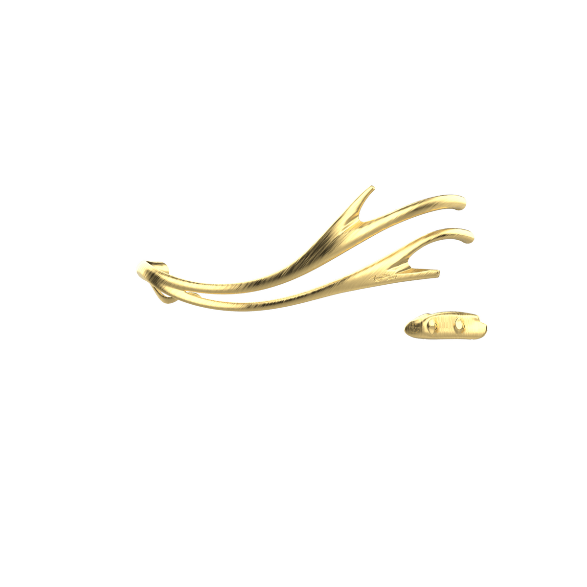 P&Bhusri S2-M-BBR-XA Golden Antlers Towel Warmer in PVD Brushed Brass