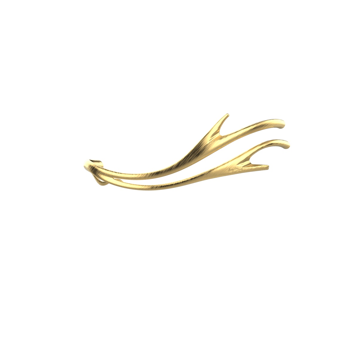 P&Bhusri S2-M-BLG-SC Golden Antlers Towel Warmer in PVD Brushed Luxury Gold