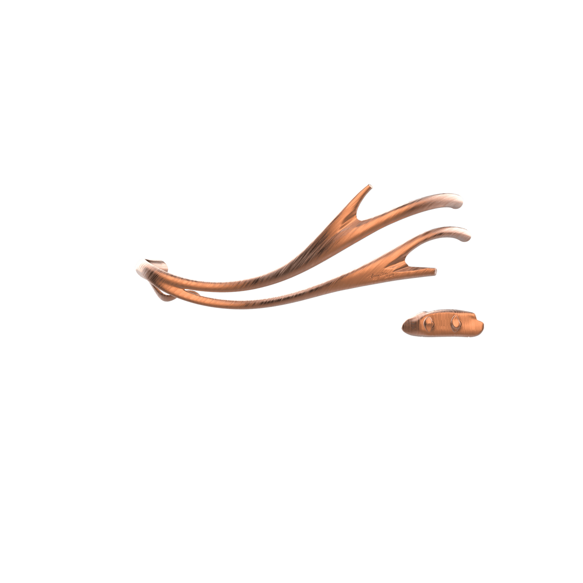 P&Bhusri S2-M-BRG-XA Golden Antlers Towel Warmer in PVD Brushed Rose Gold