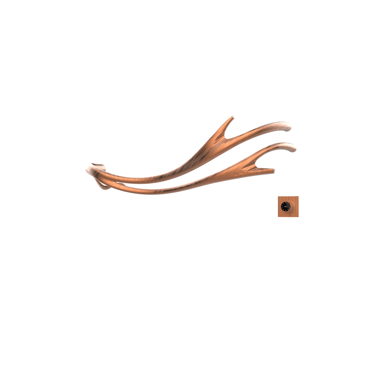 P&Bhusri S2-M-BRG-XM Golden Antlers Towel Warmer in PVD Brushed Rose Gold