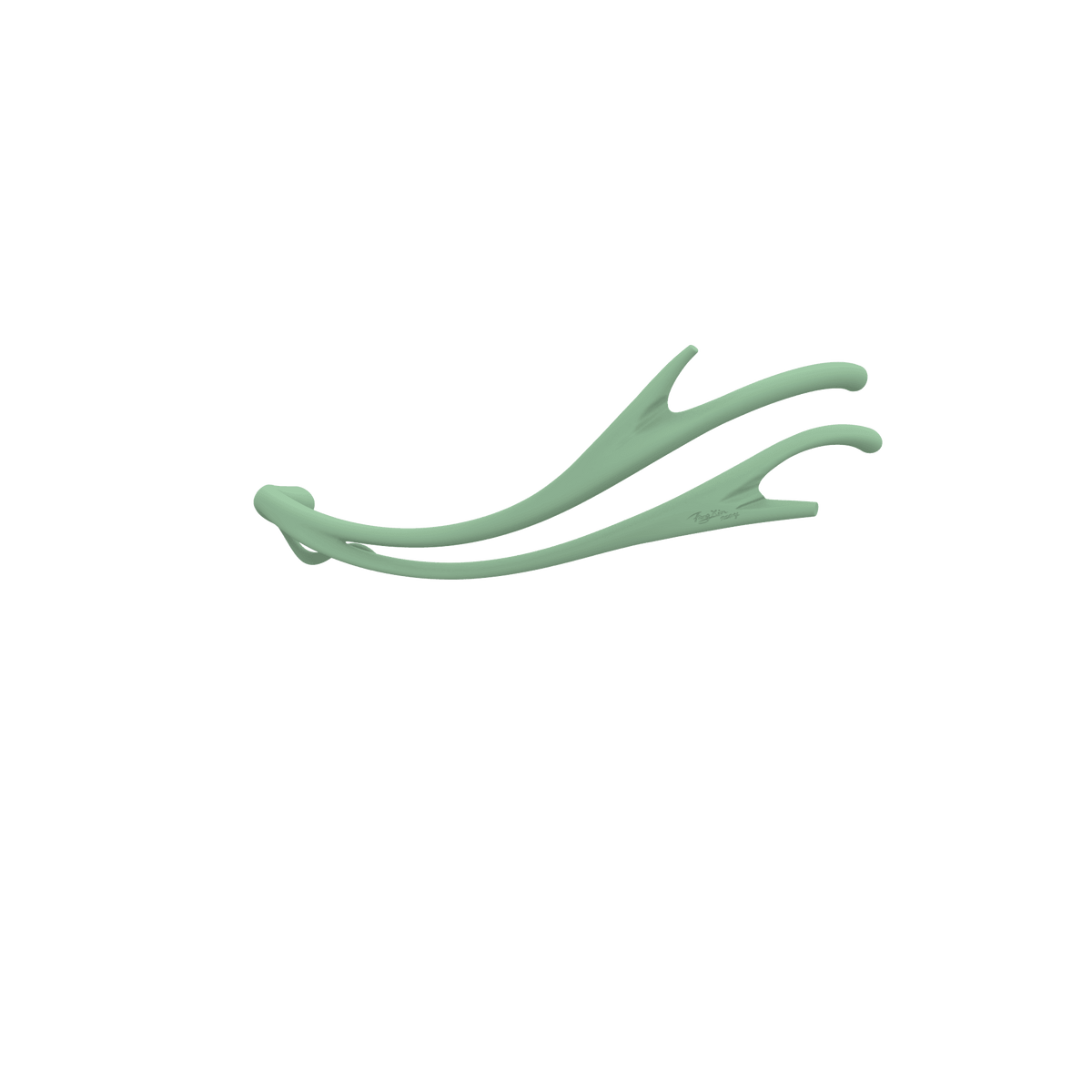 P&Bhusri S2-M-CGR-SC Golden Antlers Towel Warmer in Celadon Green
