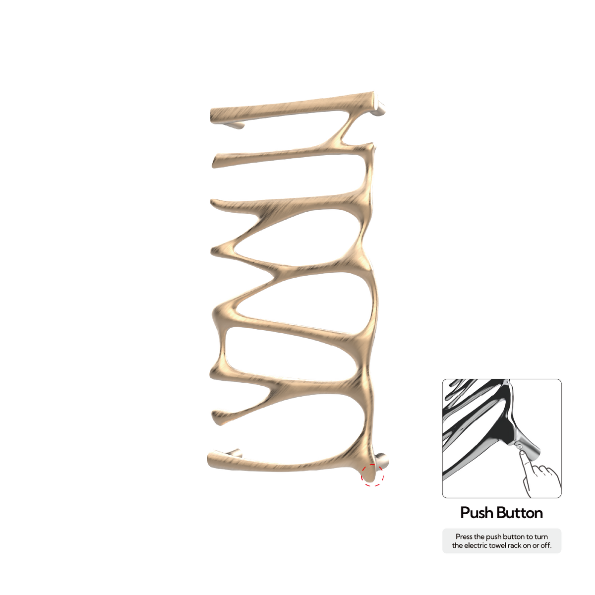 P&Bhusri S5-M-BBZ-N Provence Towel Warmer in PVD Brushed Bronze