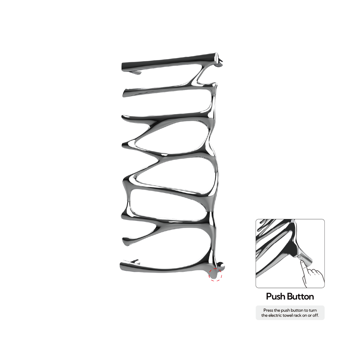 P&Bhusri S5-M-CHR-N Provence Towel Warmer in Polished Chrome