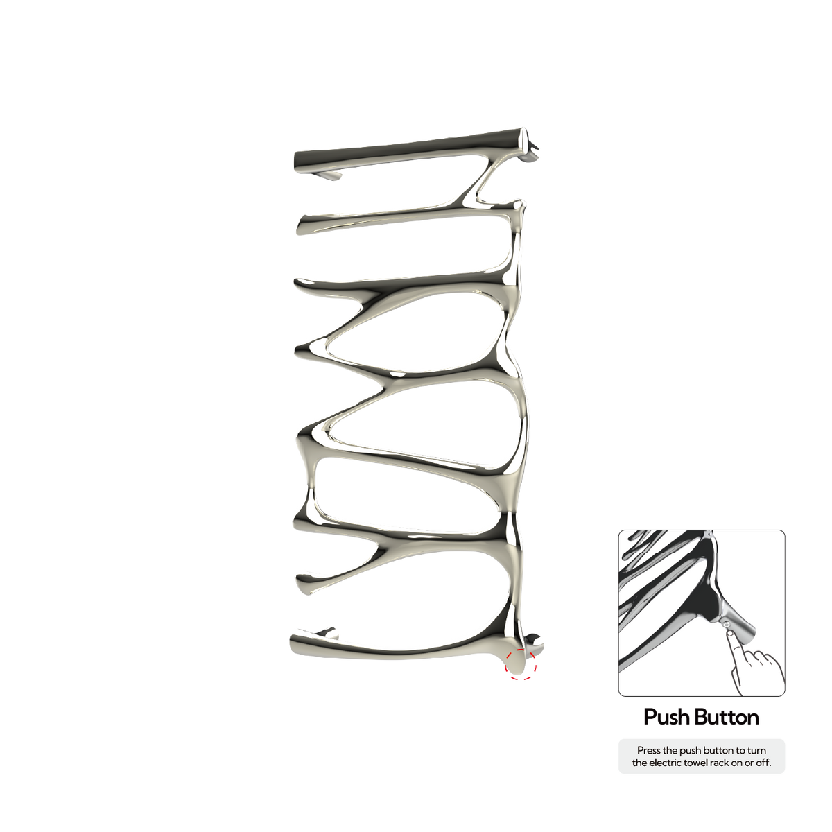 P&Bhusri S5-M-PWG-N Provence Towel Warmer in PVD Polished White Gold