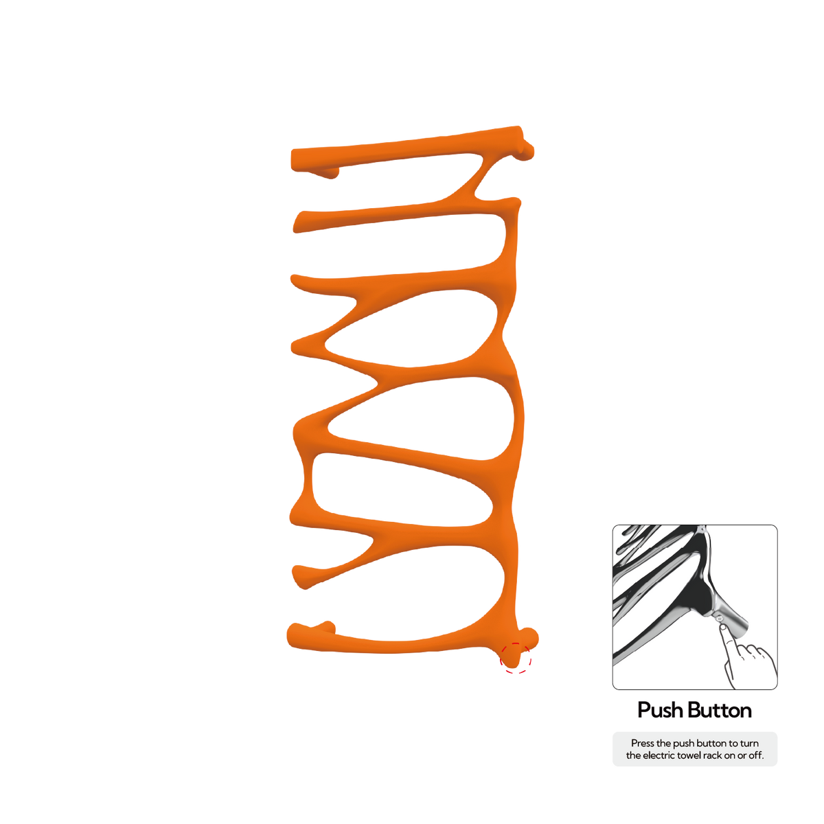 P&Bhusri S5-M-SOR-N Provence Towel Warmer in Sienna Orange