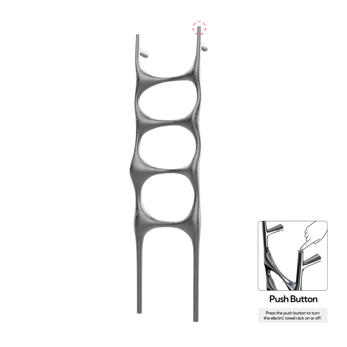 P&Bhusri S6-M-GML-N Crete Palace Towel Warmer in PVD Gun Metal
