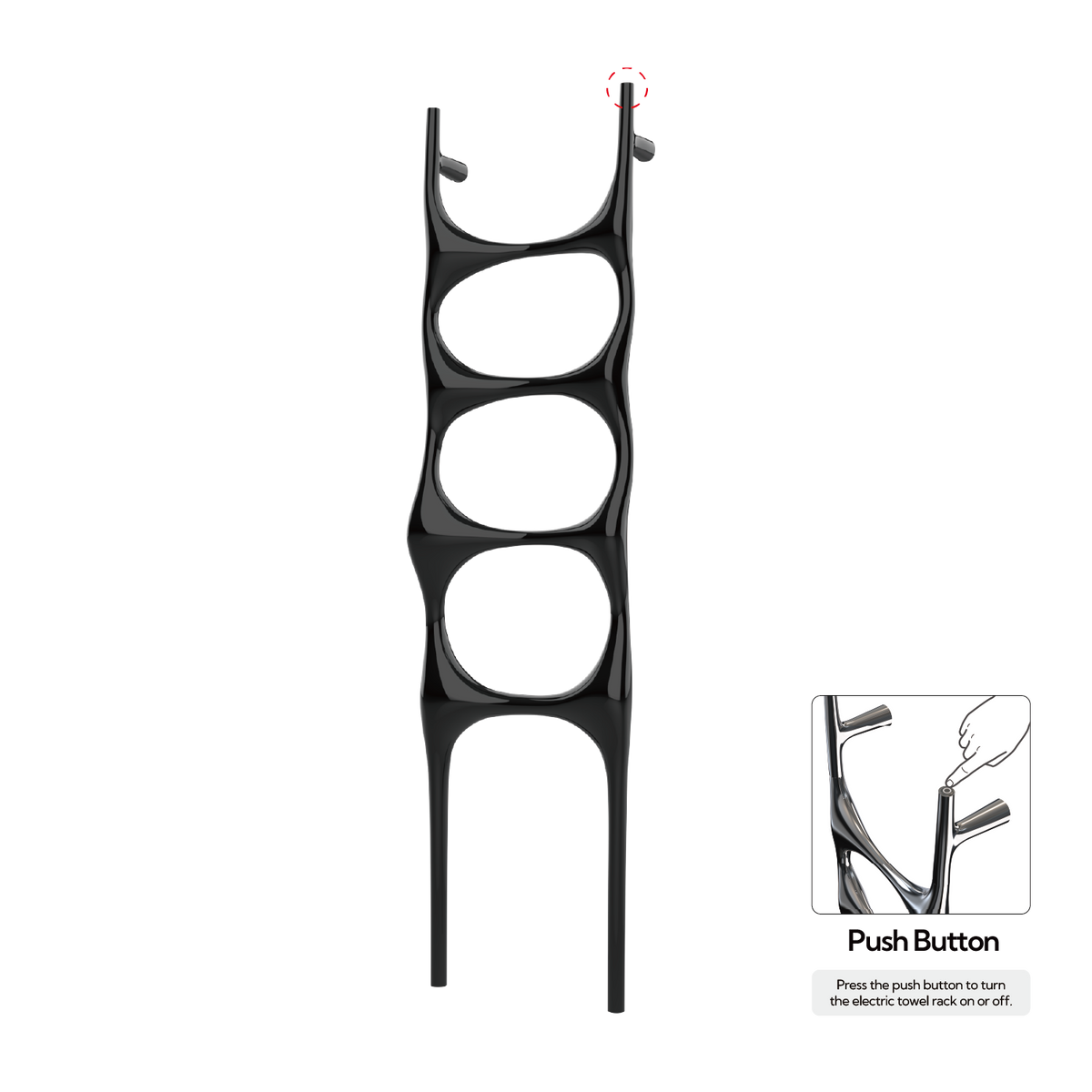 P&Bhusri S6-M-PBN-N Crete Palace Towel Warmer in PVD Polished Black Nickel
