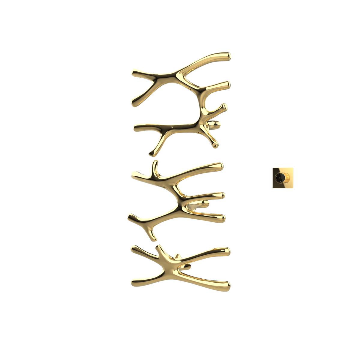 P&Bhusri S7-LMS-LGD-XM Daphne's Branch Large + Medium + Small Towel Warmer in PVD Polished Luxury Gold