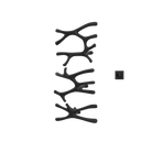 P&Bhusri S7-LMS-MBL-XM Daphne's Branch Large + Medium + Small Towel Warmer in Mist Black
