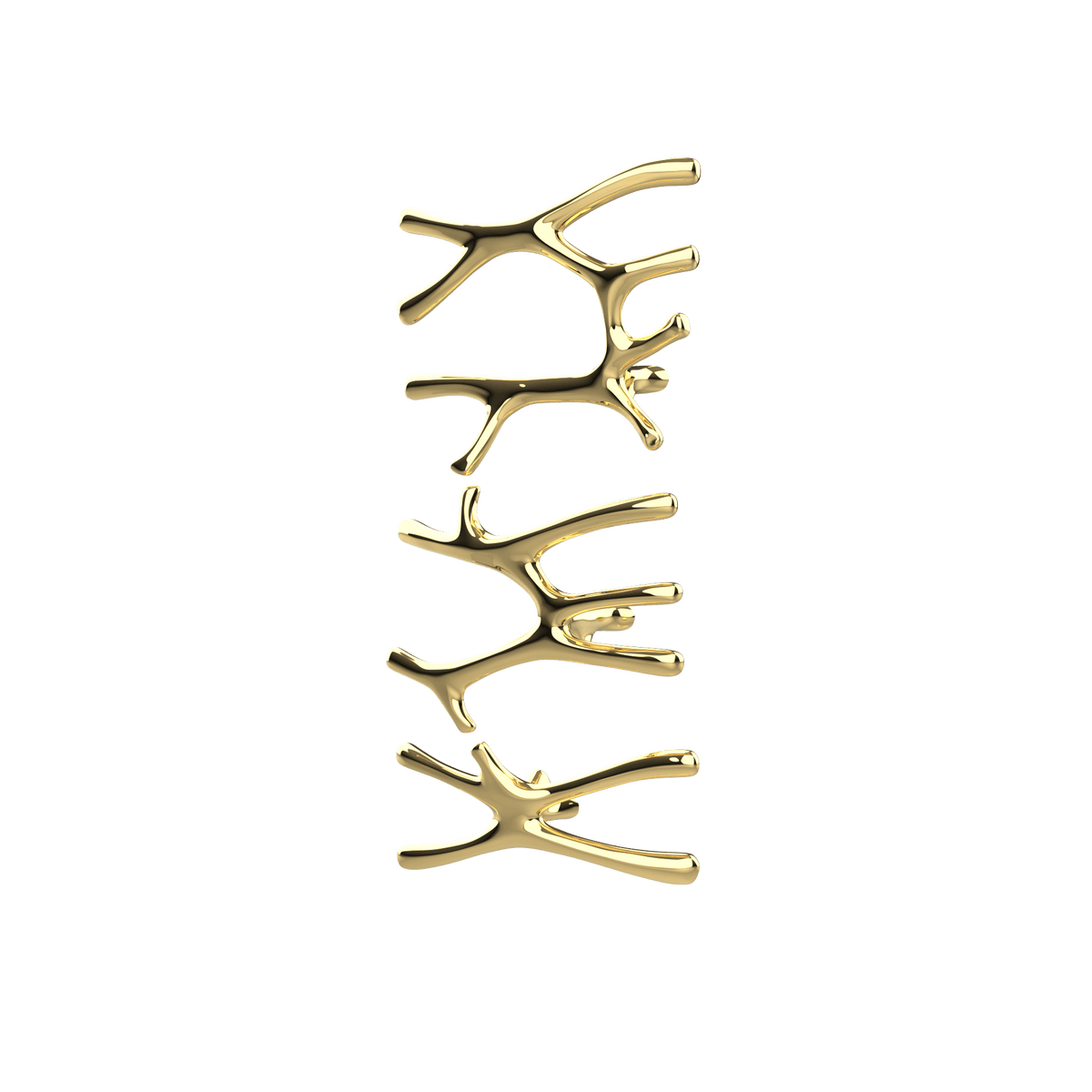 P&Bhusri S7-LMS-PBR-SC Daphne's Branch Large + Medium + Small Towel Warmer in PVD Polished Brass