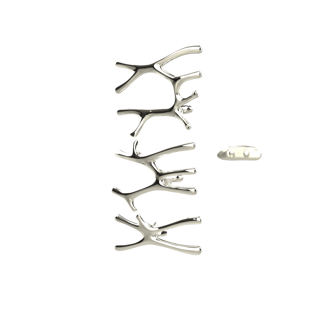 P&Bhusri S7-LMS-PWG-XA Daphne's Branch Large + Medium + Small Towel Warmer in PVD Polished White Gold