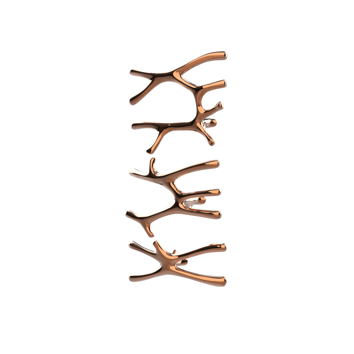 P&Bhusri S7-LMS-RGD-SC Daphne's Branch Large + Medium + Small Towel Warmer in PVD Polished Rose Gold