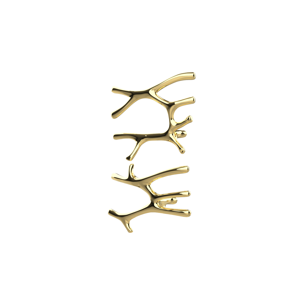 P&Bhusri S7-LM-PBR-SC Daphne's Branch Large + Medium Towel Warmer in PVD Polished Brass