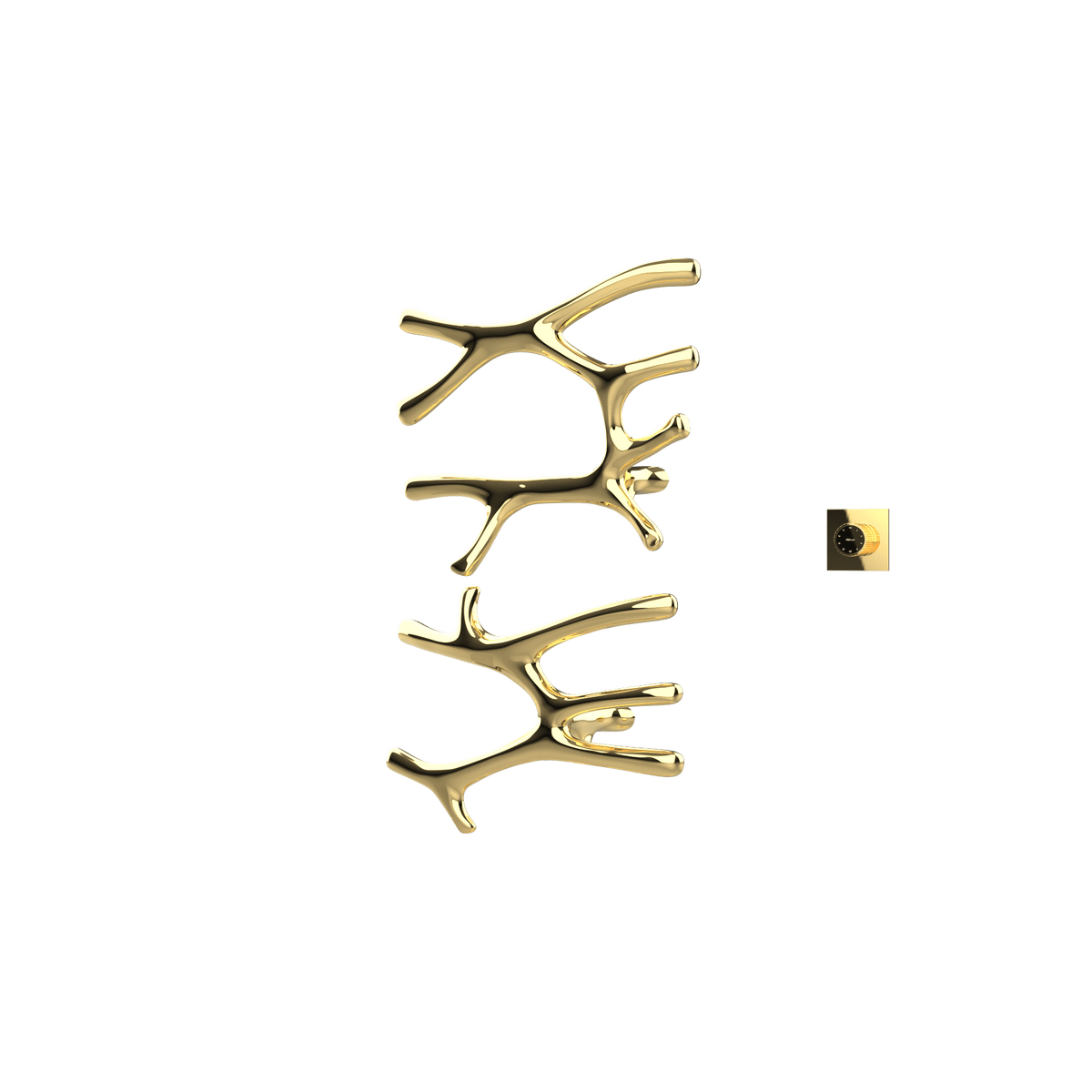 P&Bhusri S7-LM-PBR-XM Daphne's Branch Large + Medium Towel Warmer in PVD Polished Brass