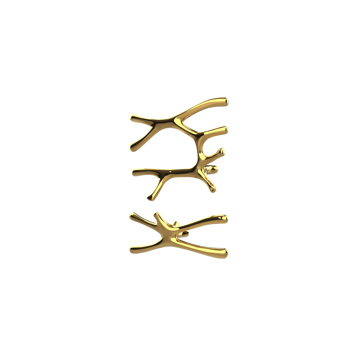 P&Bhusri S7-LS-24K-SC Daphne's Branch Large + Small Towel Warmer in PVD 24K Gold